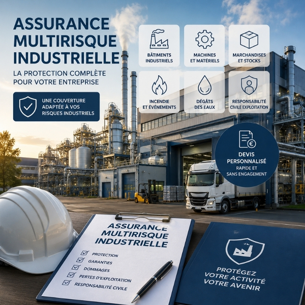 Assurance multirisque industrielle pour entreprise, machines, matériels et marchandises
