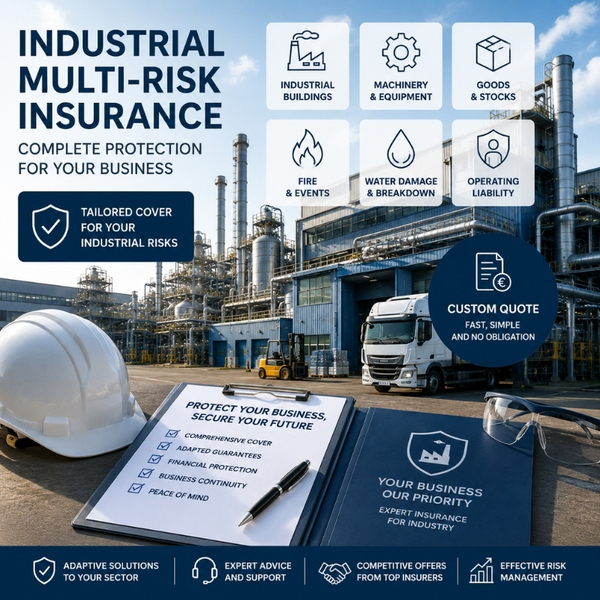 Industrial multirisk insurance for business, machines, equipment and goods